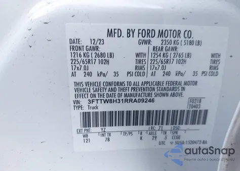 2024 Ford Maverick Xlt from USA, damaged, VIN 3FTTW8H31RRA09246